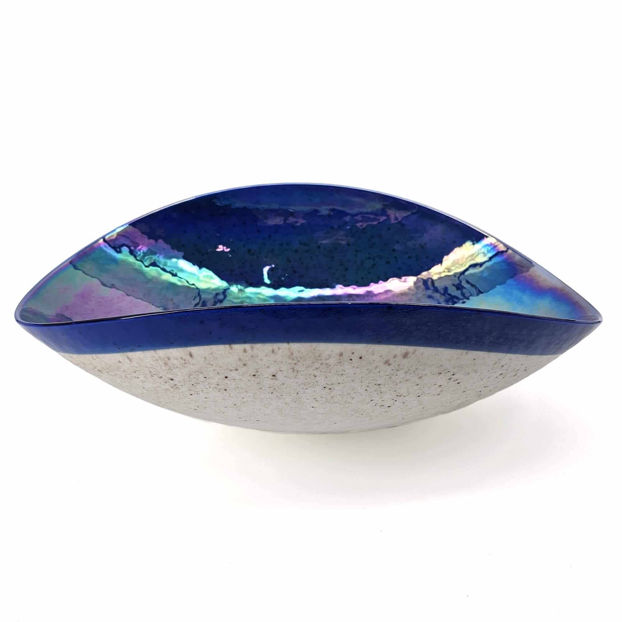 Murano Model: RVB3042 Ruvati 19 inch Murano Glass Art Vessel Seashell Decorative Pattern Bathroom sink – Celestial Blue – RVB3042