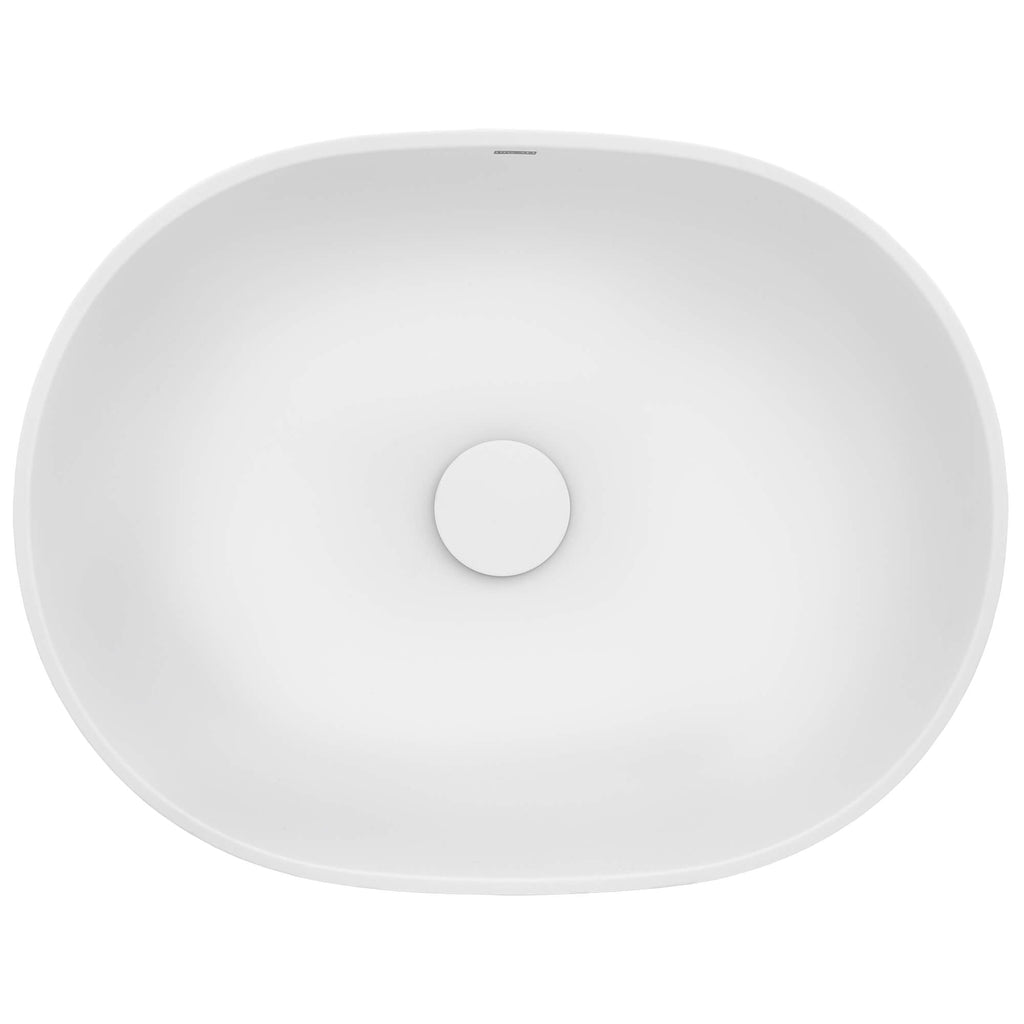 Canali Model: RVB2119WH Ruvati 19-inch Matte White epiStone Solid Surface Modern Bathroom Vessel Sink – RVB2119WH