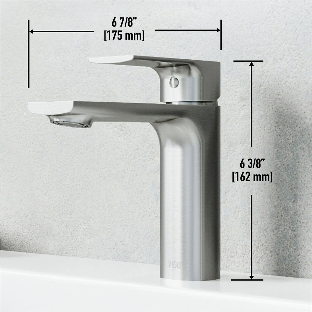 VIGO - Davidson Single Hole Single Lever Bathroom Faucet In Brushed Nickel Model# VG01043BN
