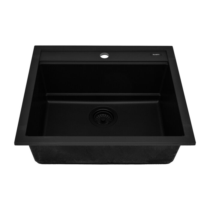 epiCube Model: RVG1622BK Ruvati 23-inch epiCube Granite Composite Quartz Workstation Matte Black Drop-in Topmount Wet Bar Prep Sink – RVG1622BK