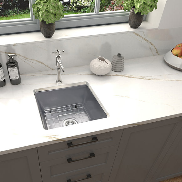 Nantucket Sinks - 18" Undermount/Top Mount Fireclay Kitchen/Bar/Prep Sink Model# Wellfleet-1818GR