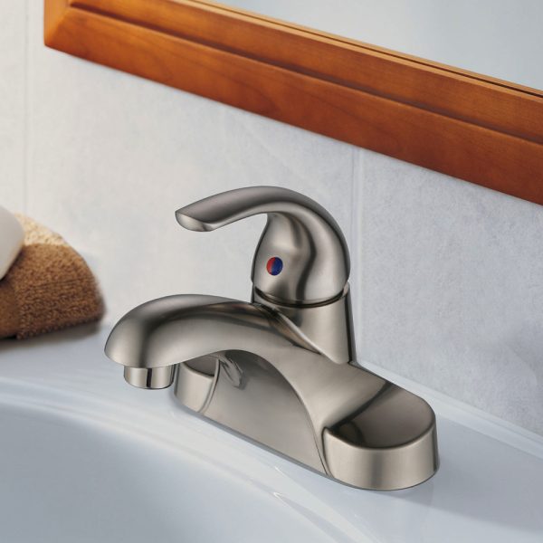 4″ Center Set Two Handles Bathroom Sink Faucet with Pop Up Drain in Brushed Nickel Model# KSB4131BN
