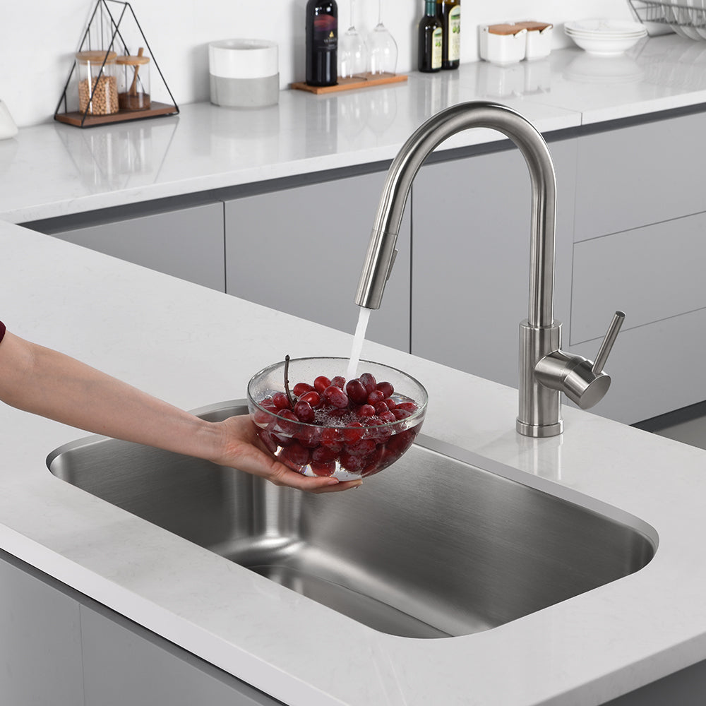 Oakland Medium Size 18 Gauge 30″ Undermount Stainless Steel Single Bowl Kitchen Sink Model# KSU30189B