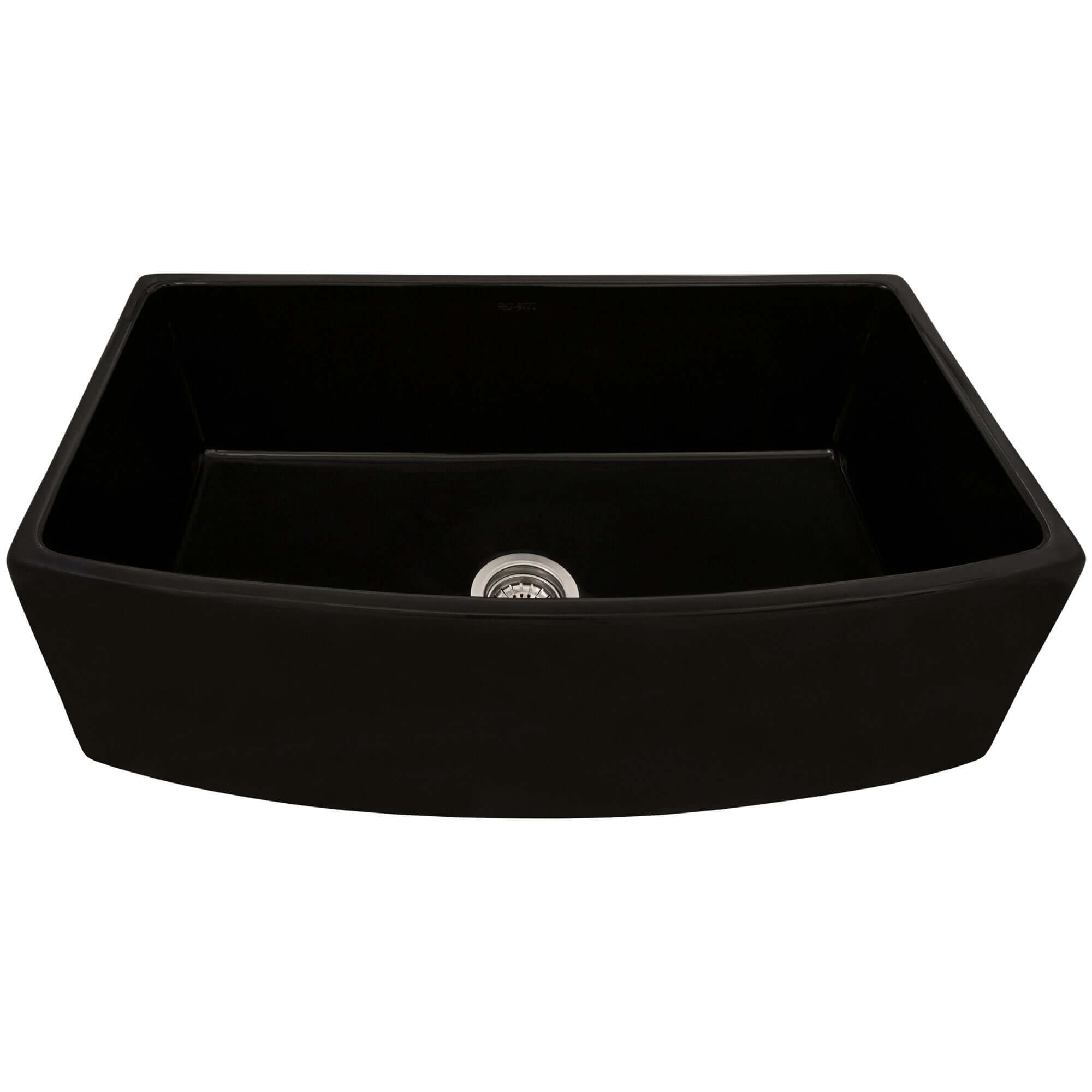 Fiamma Model: RVL2398BK Ruvati 33 inch Fireclay Black Farmhouse Kitchen Sink Bow Front Curved Apron Single Bowl – RVL2398BK