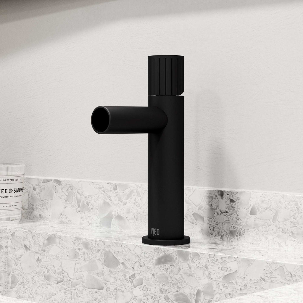 VIGO - Ashford Single Hole Bathroom Faucet In Matte Black Model# VG01052MB