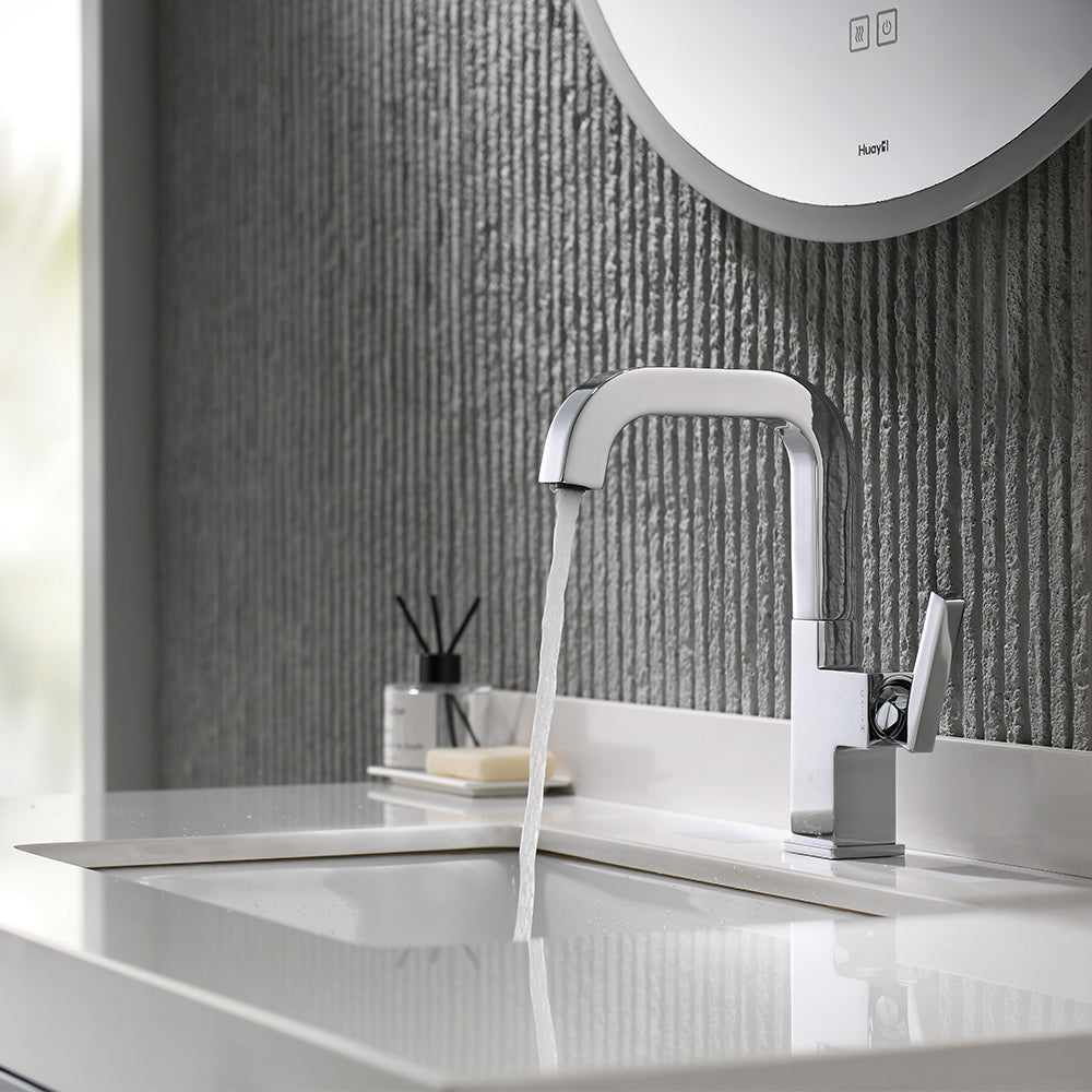 Oakland Single Handle Bathroom Sink Faucet with Pop Up Drain in Chrome Model# KSB1142C