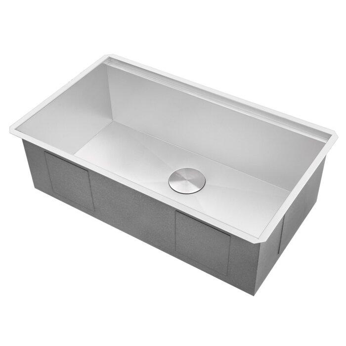 Roma Ruvati 28-inch Workstation Ledge Undermount 16 Gauge Stainless Steel Kitchen Sink Single Bowl – Model # RVH8309