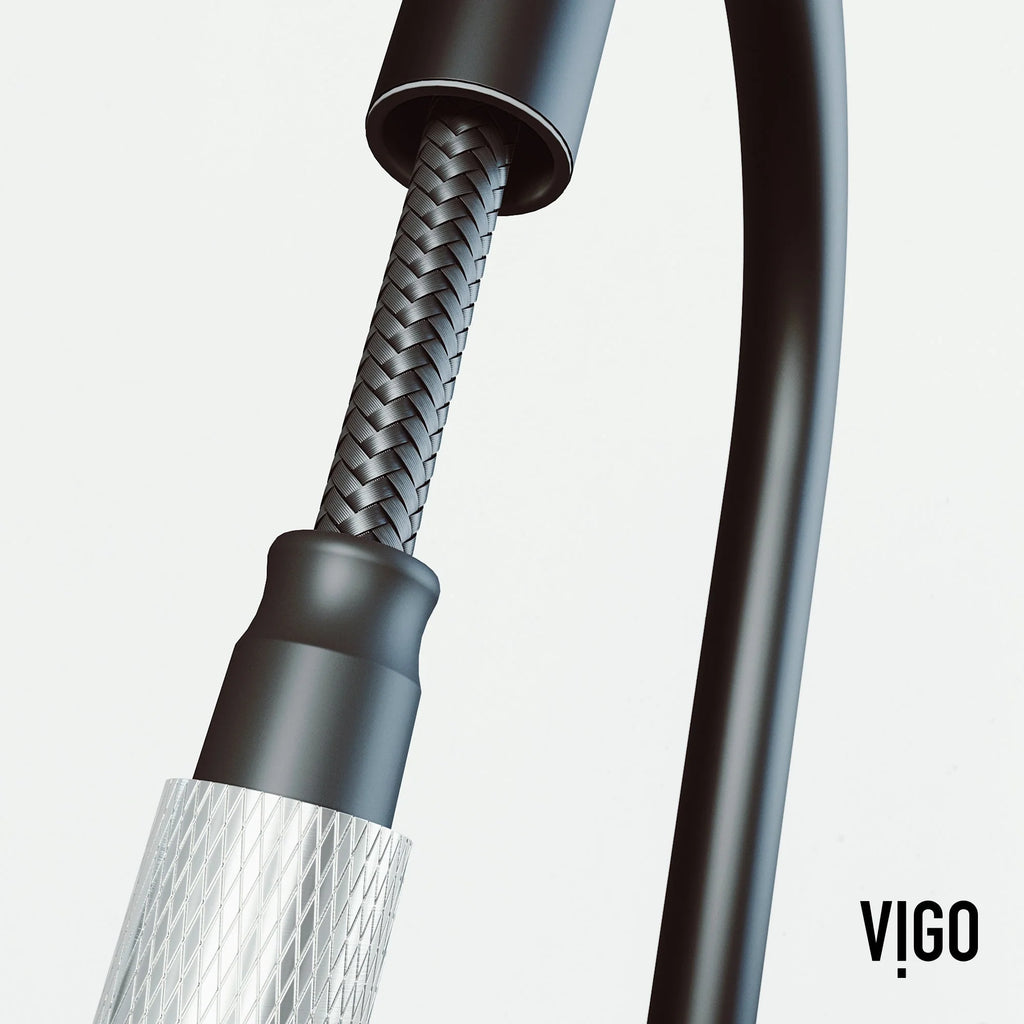 VIGO - Bristol Pull-Down Single Lever Kitchen Faucet In Stainless Steel/Matte Black Model# VG02033STMB
