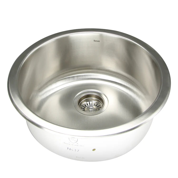 Nantucket Sinks - Round Undermount Stainless Steel Bar/Prep Sink, 18 Gauge Model# NS37