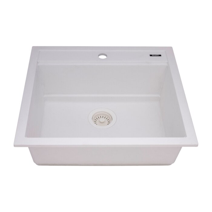 epiCube Model: RVG1622WH Ruvati 23-inch epiCube Granite Composite Quartz Workstation Drop-in Topmount Wet Bar Prep Sink Arctic White Matte – RVG1622WH