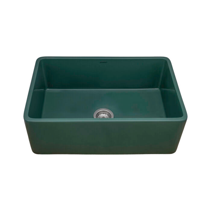 Fiamma Model: RVL2100EG Ruvati 30 x 20 inch Fireclay Reversible Farmhouse Apron-Front Kitchen Sink Single Bowl – Emerald Green – RVL2100EG