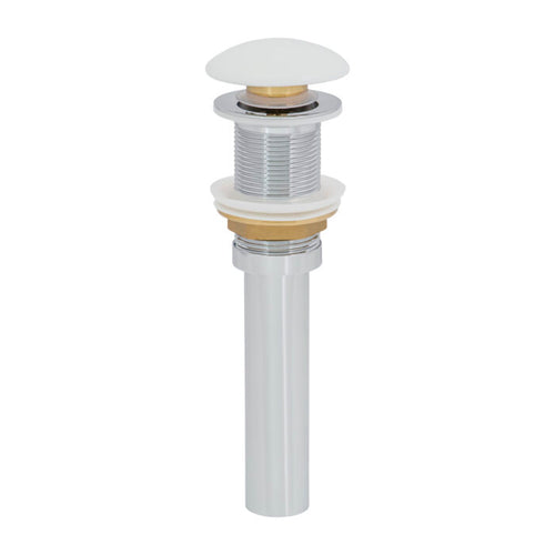 Bathroom Accessories Model: RVA5102WH Ruvati White Ceramic Top Push Pop-up Drain for Bathroom Sinks without Overflow- RVA5102WH