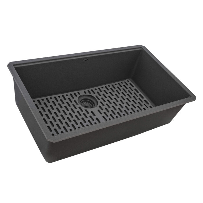 epiStage Model: RVG2306UG Ruvati 33-inch Undermount Workstation Granite Composite Quartz Kitchen Sink Urban Gray – RVG2306UG