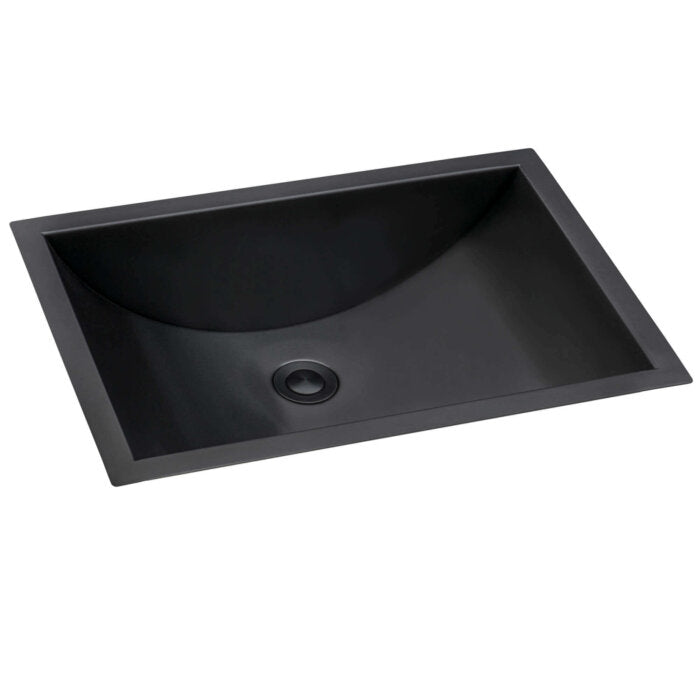Ariaso  Ruvati 16" x 13" Gunmetal Black Undermount Bathroom Sink Stainless Steel – Model# RVH6106BL