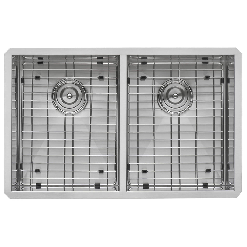 Nesta Model: RVH7350 Ruvati 30-inch Undermount 50/50 Double Bowl Zero Radius 16 Gauge Stainless Steel Kitchen Sink – Model# RVH7350