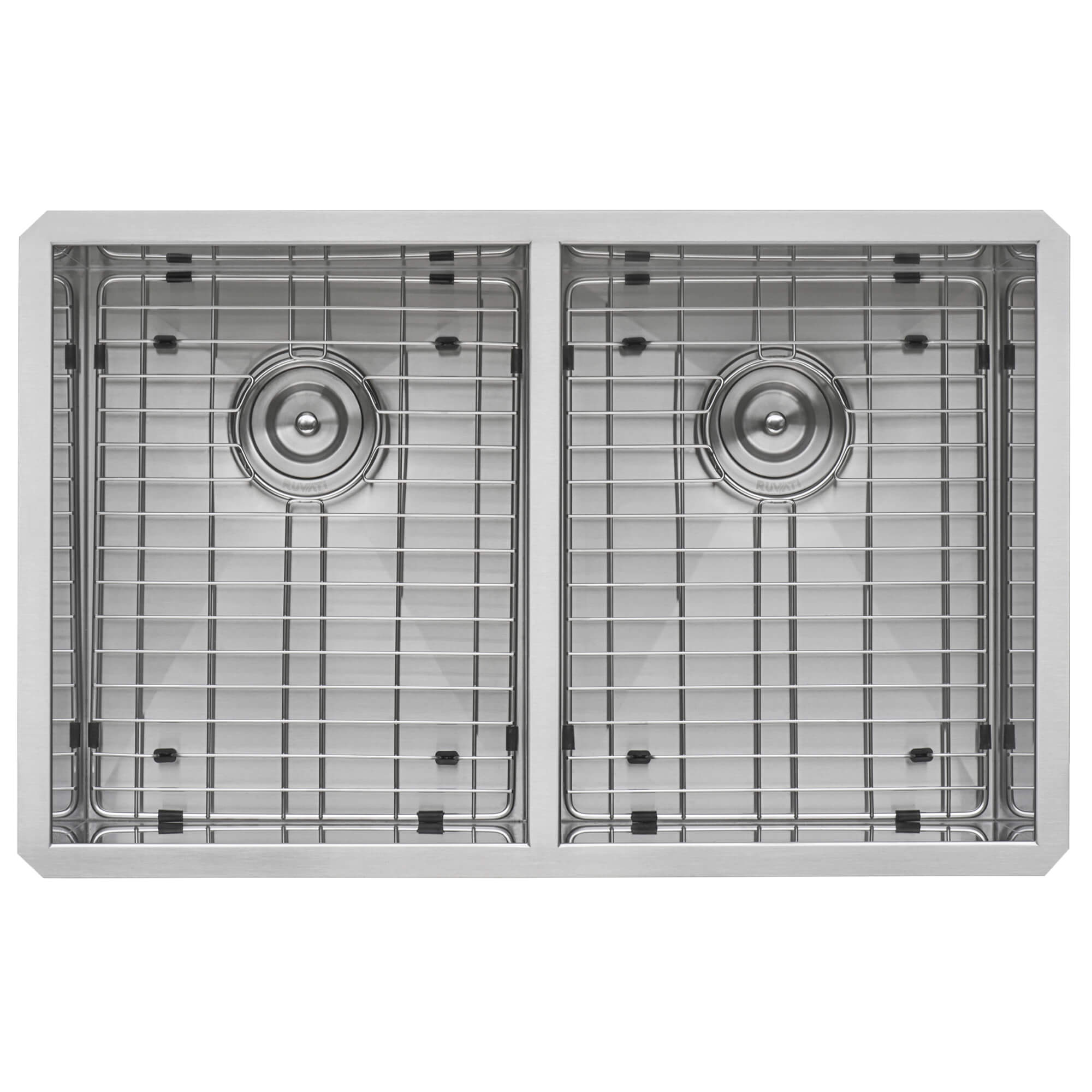 Nesta Model: RVH7350 Ruvati 30-inch Undermount 50/50 Double Bowl Zero Radius 16 Gauge Stainless Steel Kitchen Sink – Model# RVH7350