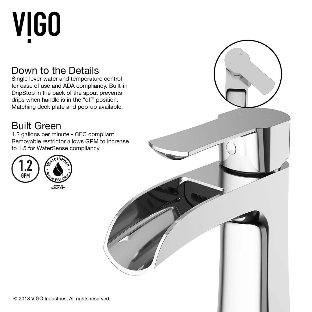 VIGO - Paloma Single Hole Single Handle Open Front Bathroom Faucet In Chrome Model# VG01041CH