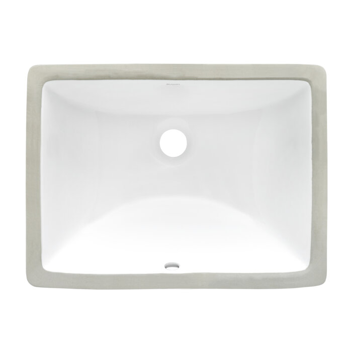 Krona Model: RVB0720 Ruvati 18 x 12-3/4 inch Undermount Bathroom Sink White Rectangular Porcelain Ceramic with Overflow – RVB0720