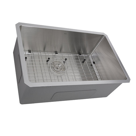 Nantucket Sinks - Pro Series Stainless Steel Undermount Small Radius Corners Rectangle Single Bowl Kitchen Sink, 16 Gauge Model# SR2818-16