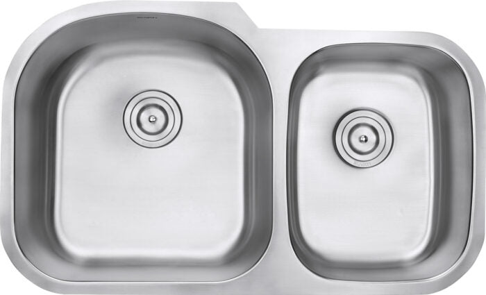 Parmi Model: RVM4600 Ruvati 34-inch Undermount 60/40 Double Bowl 16 Gauge Stainless Steel Kitchen Sink – RVM4600