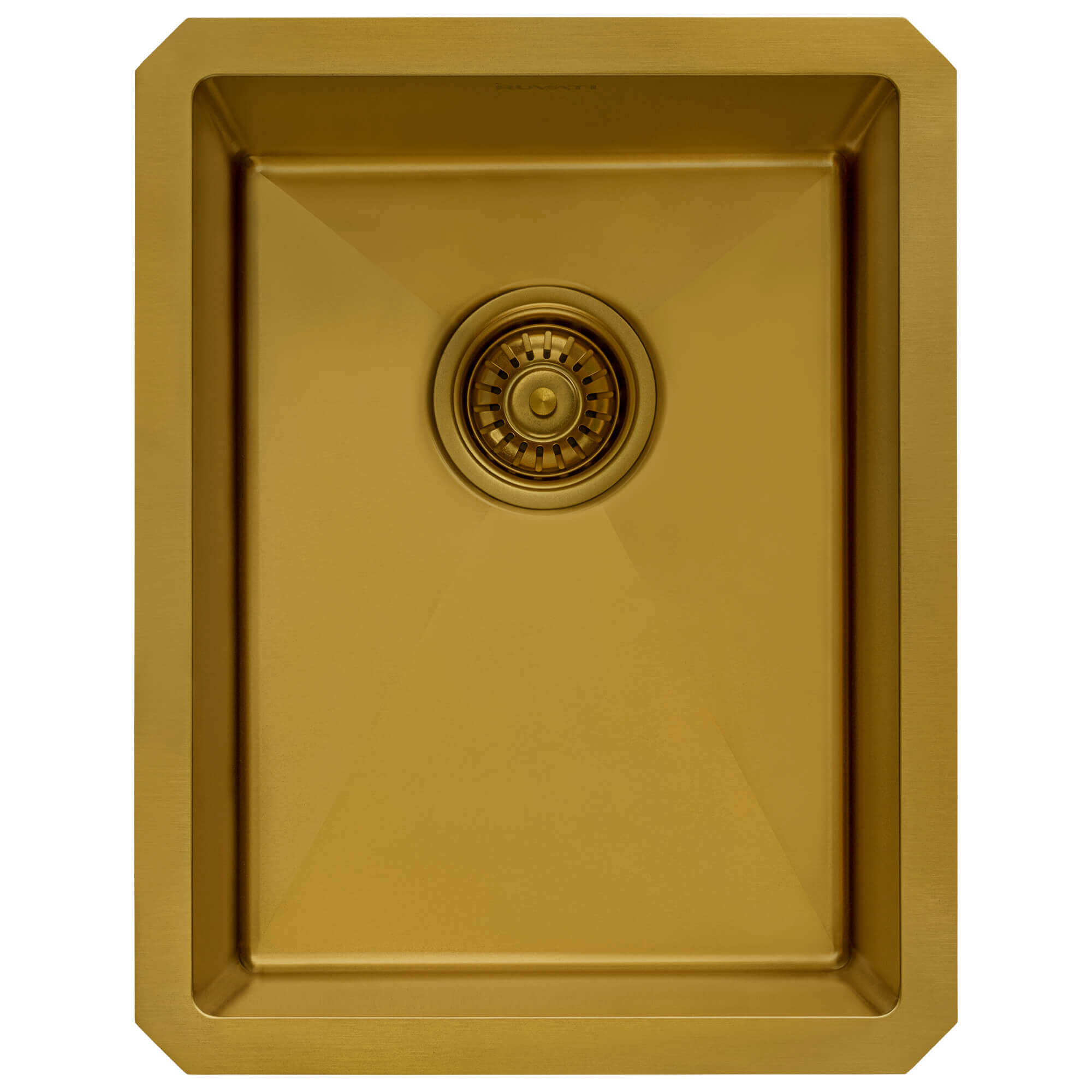 Terraza Ruvati 14" Matte Gold Stainless Steel Undermount Bar Prep Sink – Model# RVH7114GG
