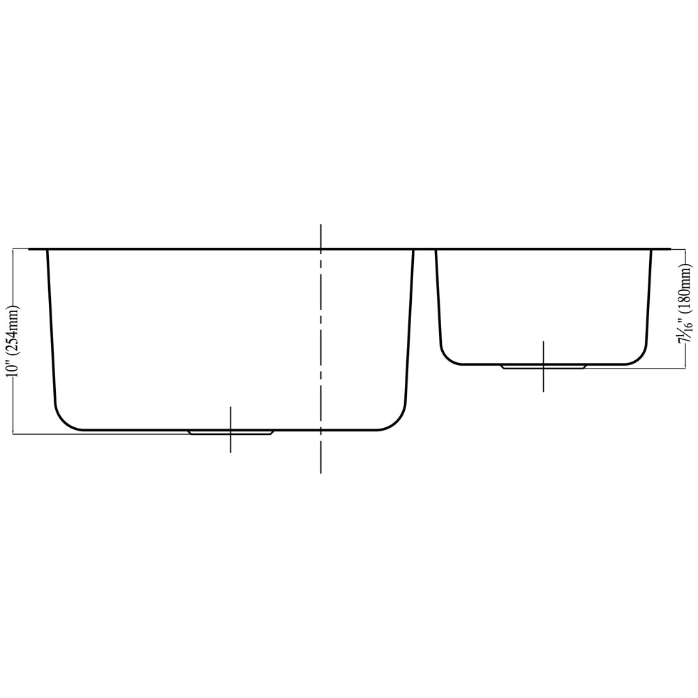 Dawn 35" Undermount Unequal Double Bowl Stainless Steel Kitchen Sink Model #ASU107R