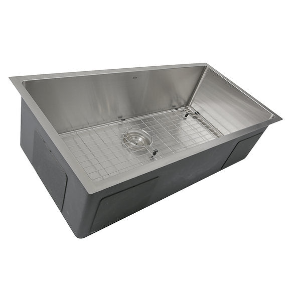Nantucket Sinks - 36" Pro Series Oversized Rectangle Single Bowl Undermount Small Radius Stainless Steel Kitchen Sink Model# SR3618-16
