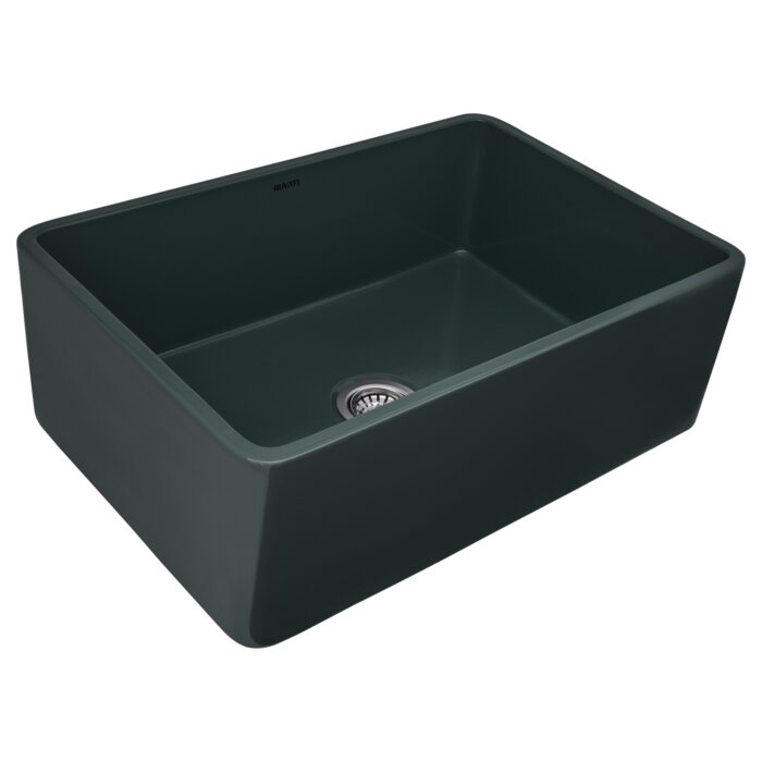 Fiamma Model: RVL2300EG Ruvati 33 x 20 inch Fireclay Reversible Farmhouse Apron-Front Kitchen Sink Single Bowl – Emerald Green – RVL2300EG