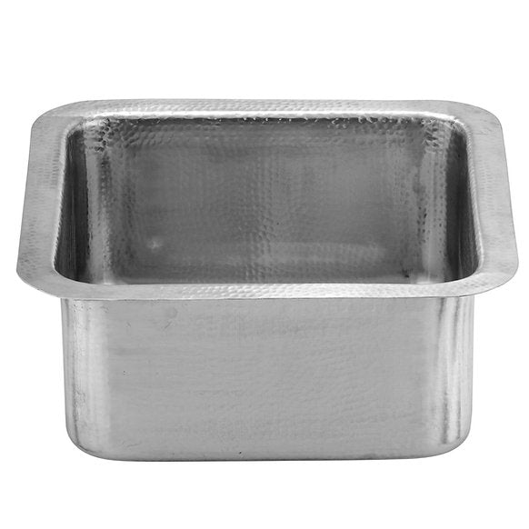 Nantucket Sinks - 16-1/2" Square Hammered Stainless Steel Undermount Bar/Prep Sink - In Matte Finish Model# SQRS-7MF