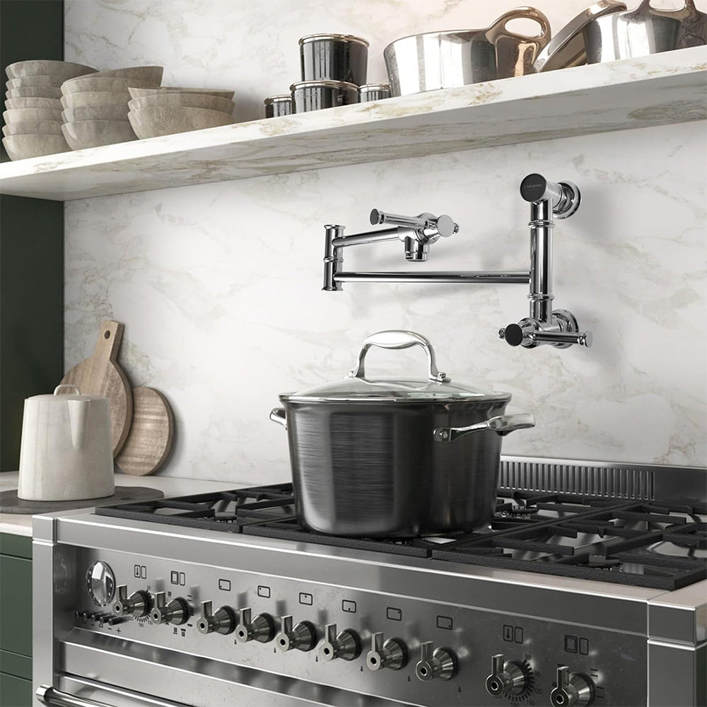Oakland Two Handle Pot Filler Faucet in Chrome – Model# KSPF312