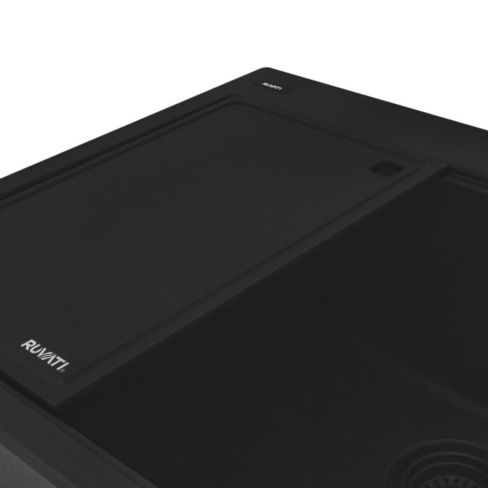 epiStage Model: RVG1306BK Ruvati 33-inch Granite Composite Quartz Workstation Matte Black Drop-in Topmount Kitchen Sink – RVG1306BK