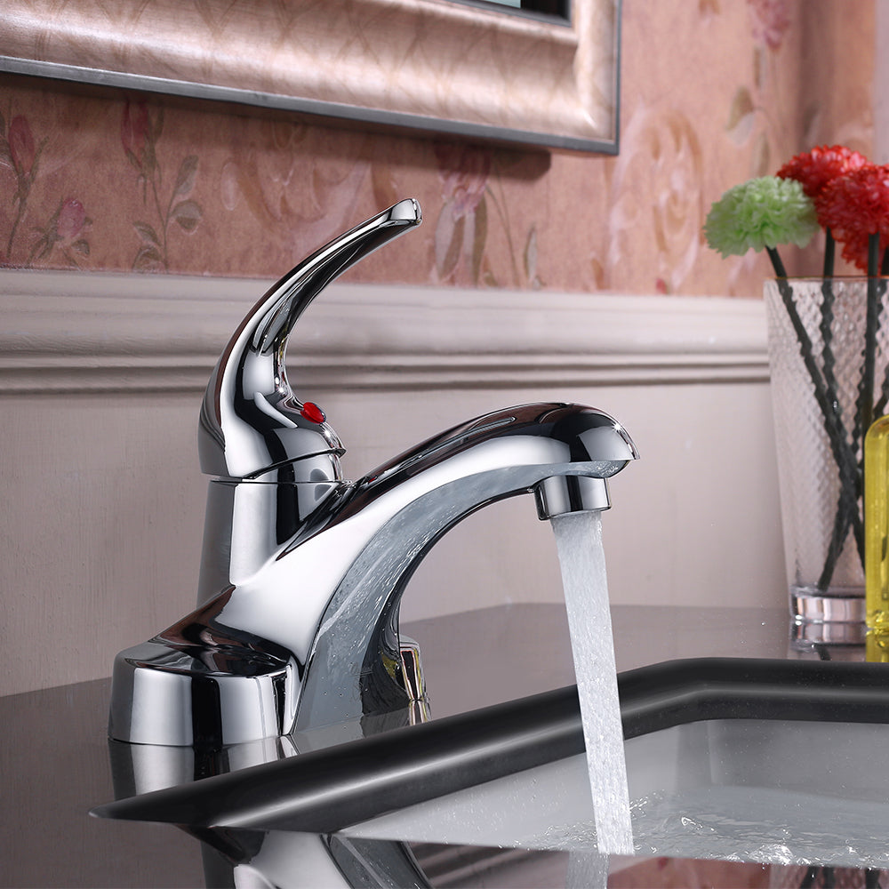 4″ Center Set Two Handles Bathroom Sink Faucet with Pop Up Drain in Chrome Model# KSB4131C