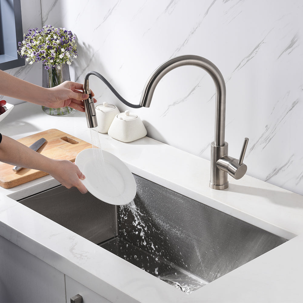 30″ Fabricated Undermount Single Bowl Stainless Steel Kitchen Sink-Model # KSH30189L