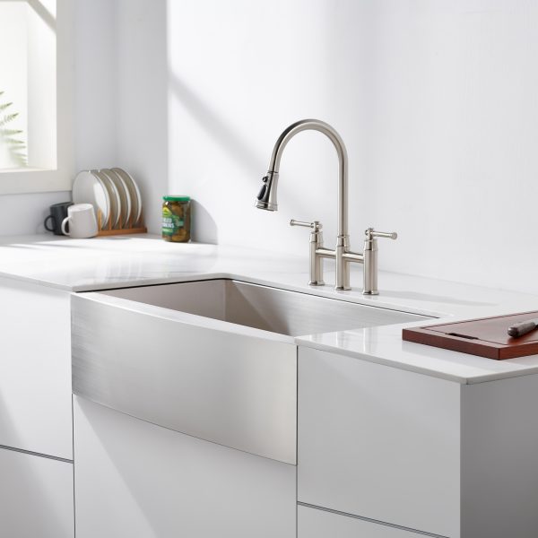 Oakland 36″ Zero Radius, Farmhouse 16 Gauge Stainless Steel Single Bowl Kitchen Sink Model# KSF362010S