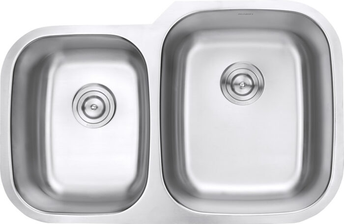 Parmi Model: RVM4315 Ruvati 32-inch Undermount 40/60 Double Bowl 16 Gauge Stainless Steel Kitchen Sink – RVM4315