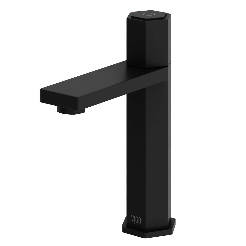 VIGO - Hart Nova Single Hole Bathroom Faucet In Matte Black Model# VG01053MB