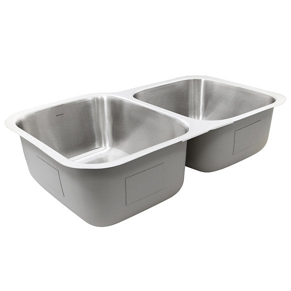 Nantucket Sinks 32" 60/40 Double Bowl Undermount Stainless Steel Kitchen Sink, 18 Gauge Model# NS6040-18