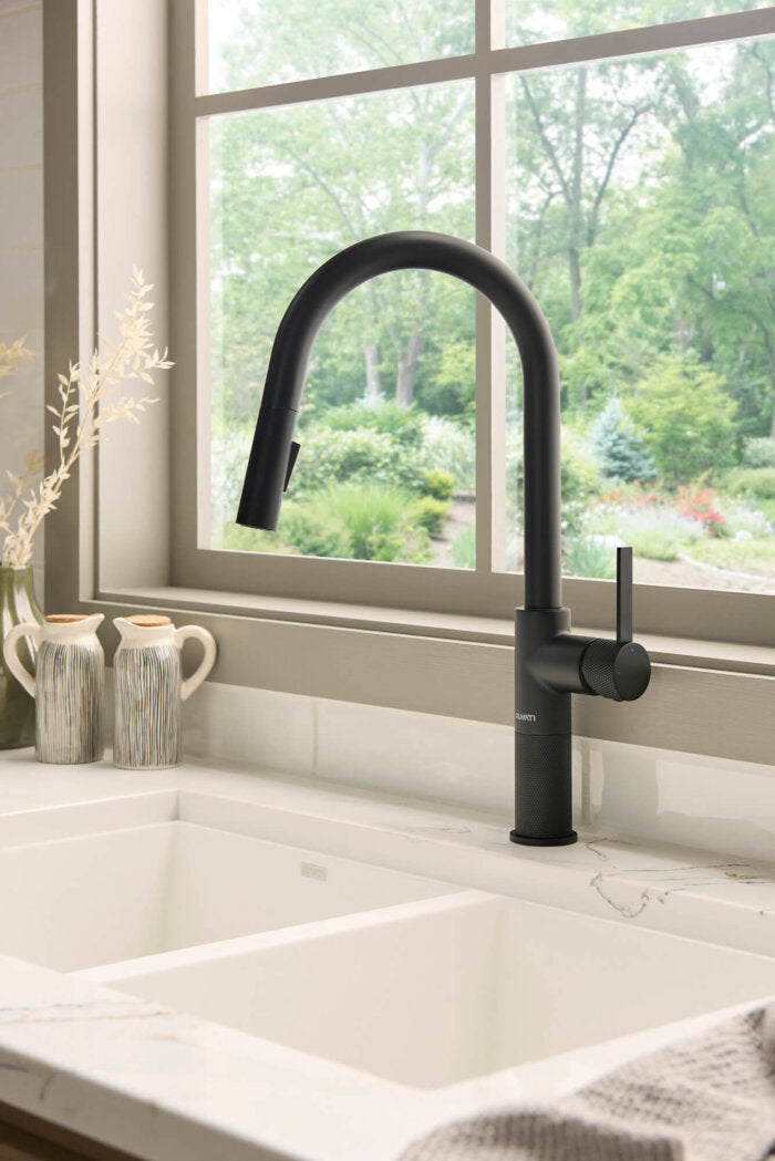 Ruvati 32 x 19 inch Granite Composite Quartz Undermount Double Bowl Kitchen Sink – Arctic White Matte – RVG2388WH