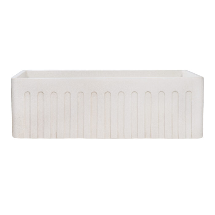Fiamma Model: RVL2300CR Ruvati 33" x 20" Fireclay Reversible Farmhouse Distressed Finish Apron-Front Kitchen Sink – Crackled White – Model# RVL2300CR