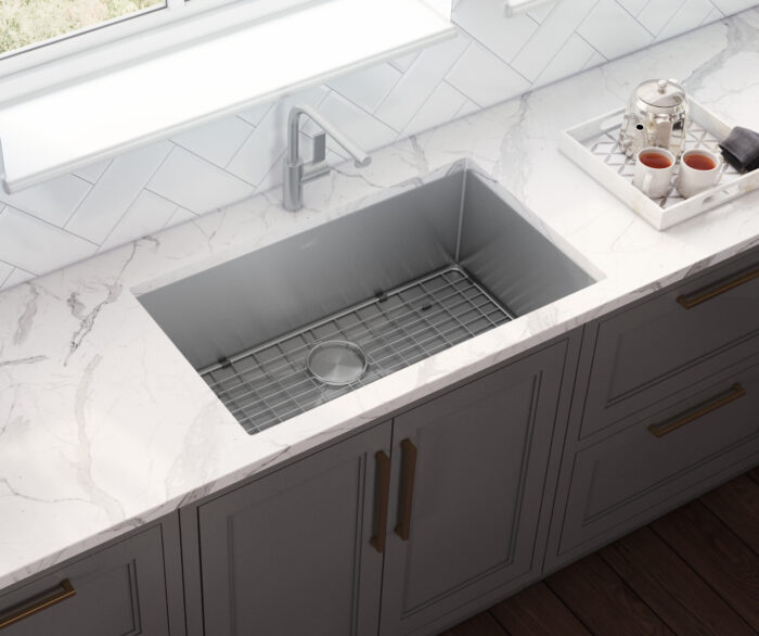 Gravena Ruvati 27-inch Undermount 16 Gauge Stainless Steel Kitchen Sink Rounded Corners Single Bowl – Model# RVH7127