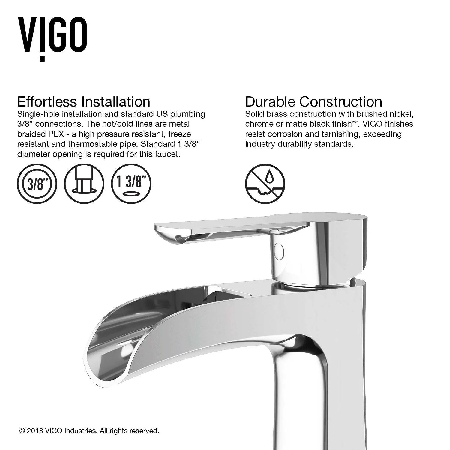 VIGO - Paloma Single Hole Single Handle Open Front Bathroom Faucet In Chrome Model# VG01041CH