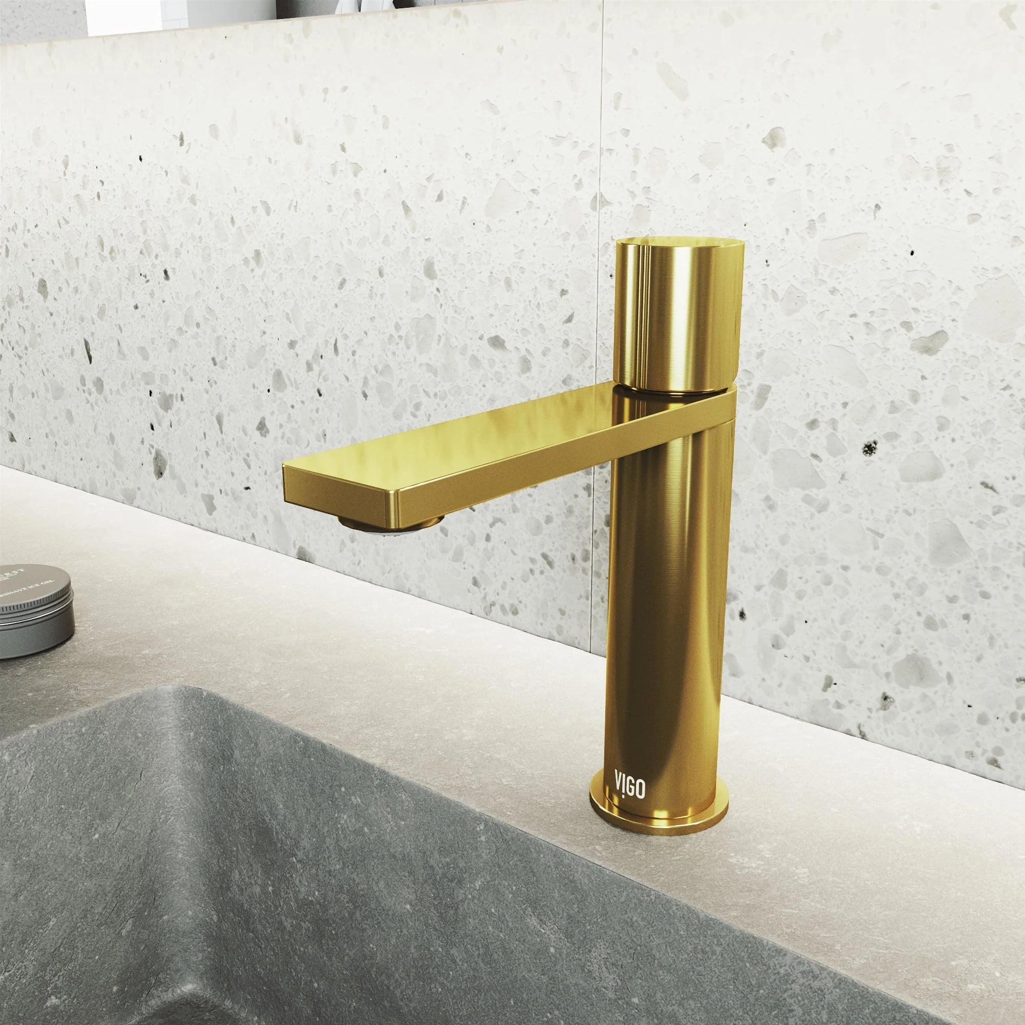 VIGO - Elan Single Hole Bathroom Faucet In Matte Brushed Gold Model# VG01045MG