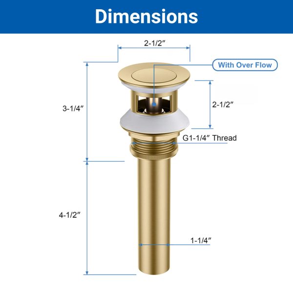 Oakland Single Handle 1 Hole Bathroom Sink Faucet with Pop Up Drain in Satin Gold Model# KSB1112SG