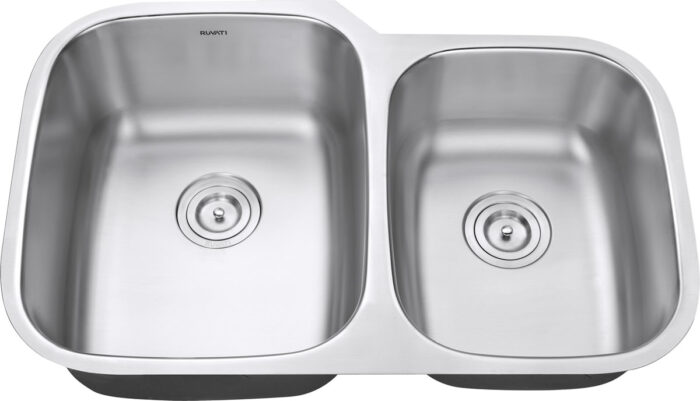 Parmi Model: RVM4310 Ruvati 32-inch Undermount 60/40 Double Bowl 16 Gauge Stainless Steel Kitchen Sink – RVM4310