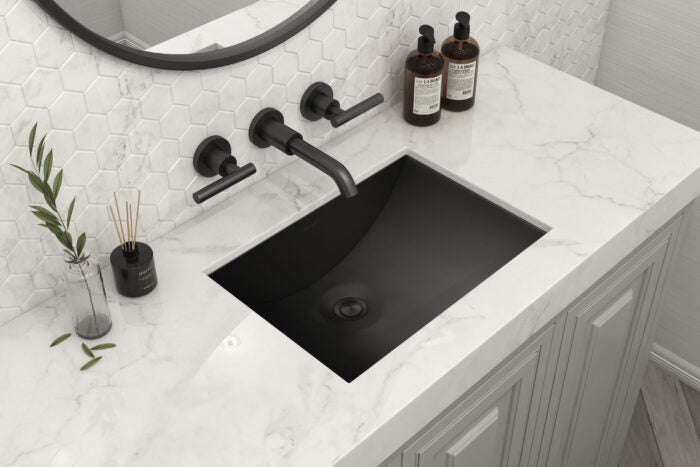 Ariaso Ruvati 30" x 14" Gunmetal Black Stainless Steel Rectangular Bathroom Sink Undermount – Model# RVH6120BL