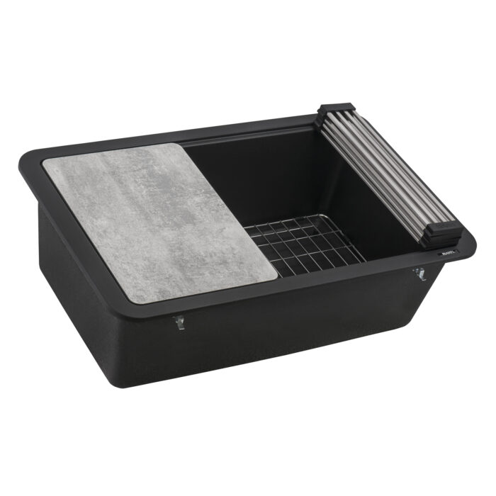 epiStage Model: RVG2310BK Ruvati 30-inch Granite Composite Quartz Workstation Matte Black Undermount Kitchen Sink – RVG2310BK