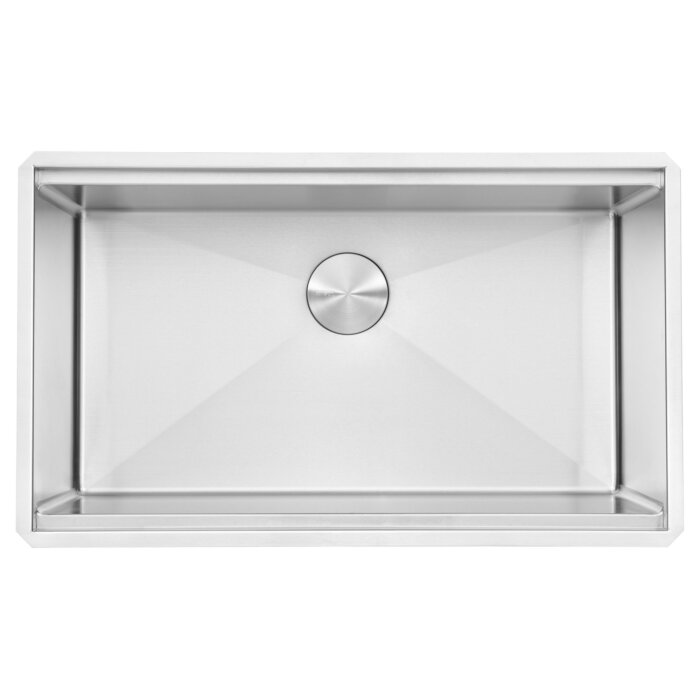 Roma Pro Ruvati 32-inch Workstation Ledge Rounded Corners Undermount 16 Gauge Kitchen Sink Single Bowl – Model # RVH8301