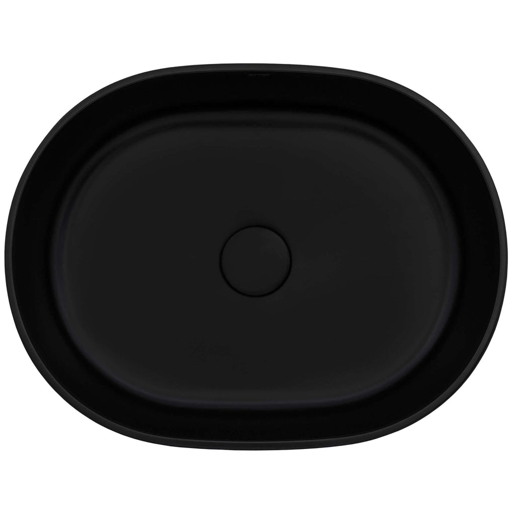 Canali Model: RVB2119BK Ruvati 19-inch Matte Black epiStone Solid Surface Modern Bathroom Vessel Sink – RVB2119BK
