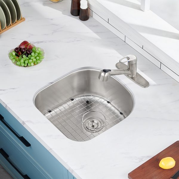 Oakland 20″ D Shape Undermount Stainless Steel Single Bowl Kitchen Sink Model# KSU20219