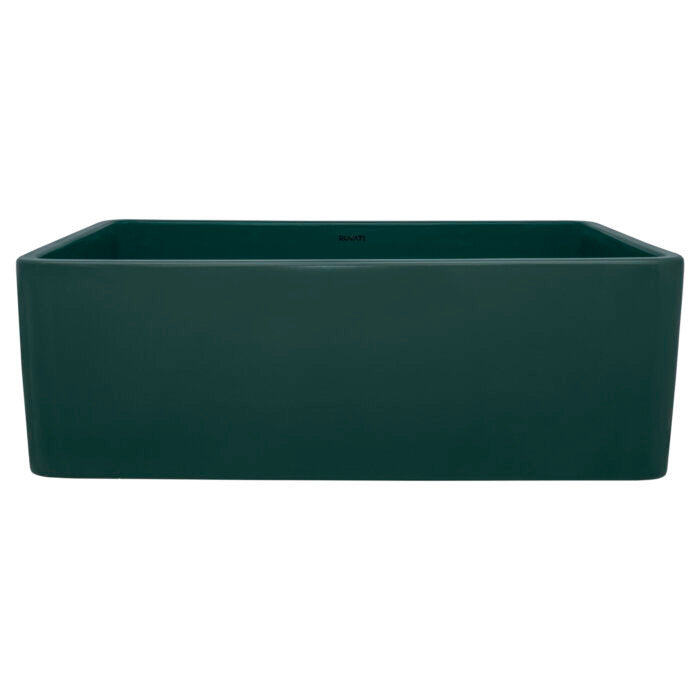 Fiamma Model: RVL2100EG Ruvati 30 x 20 inch Fireclay Reversible Farmhouse Apron-Front Kitchen Sink Single Bowl – Emerald Green – RVL2100EG